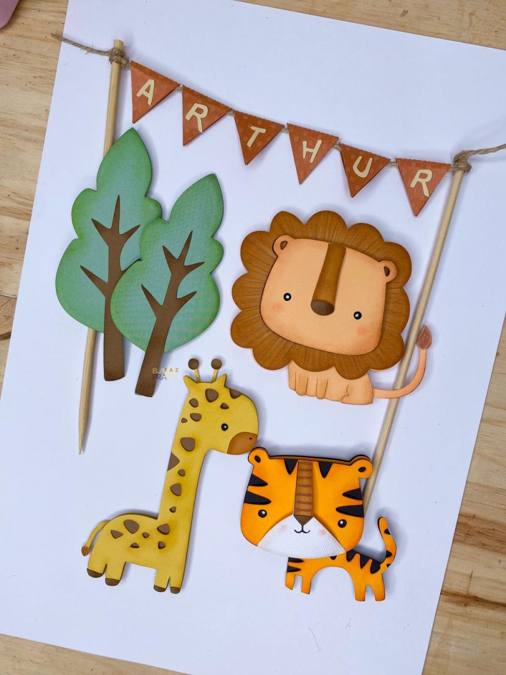 Arquivo de Corte Topo de Bolo - Safari