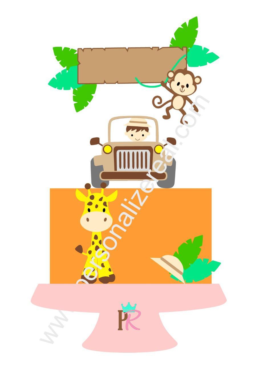 Arquivo de Corte Topo de Bolo - Safari