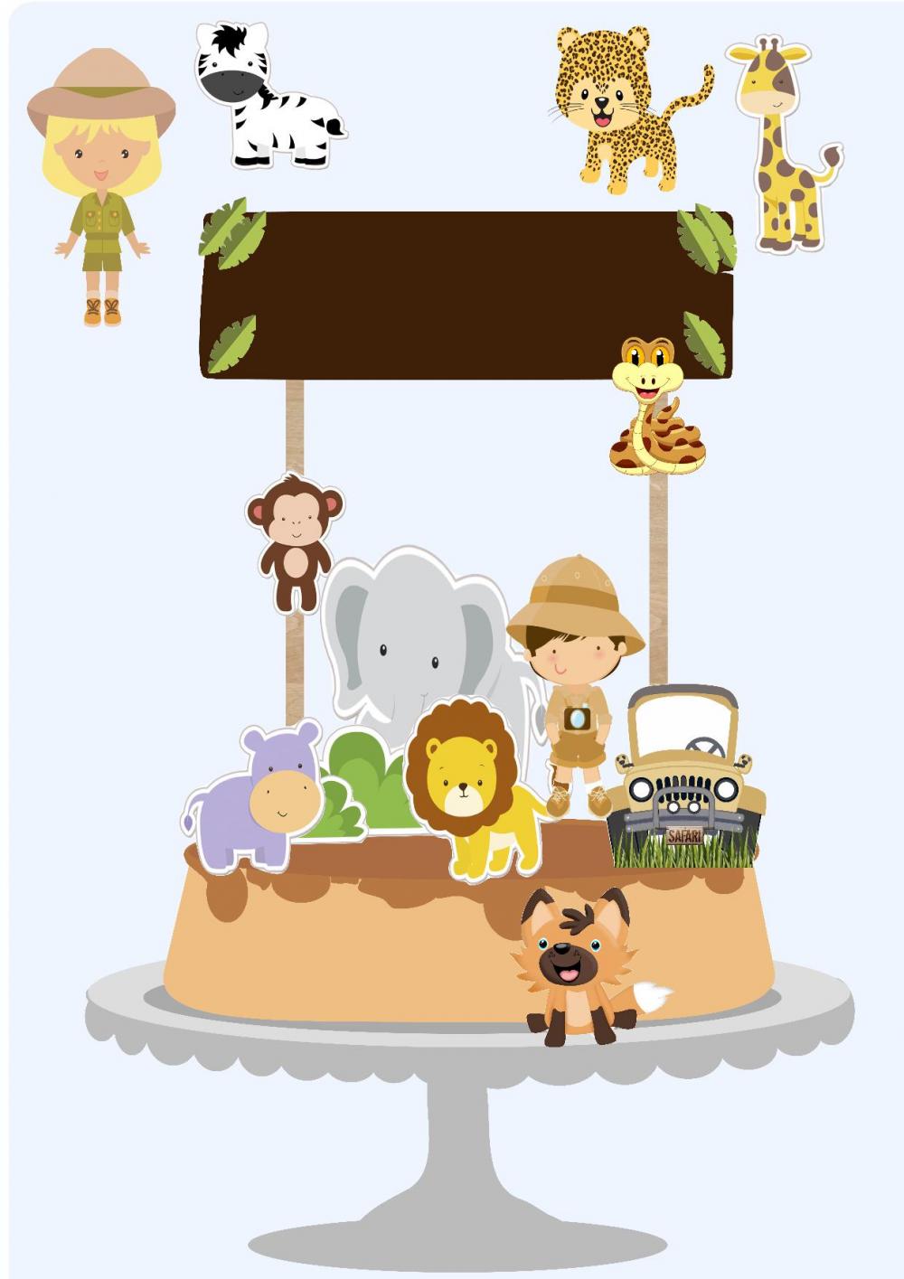 Arquivo de Corte Topo de Bolo - Safari