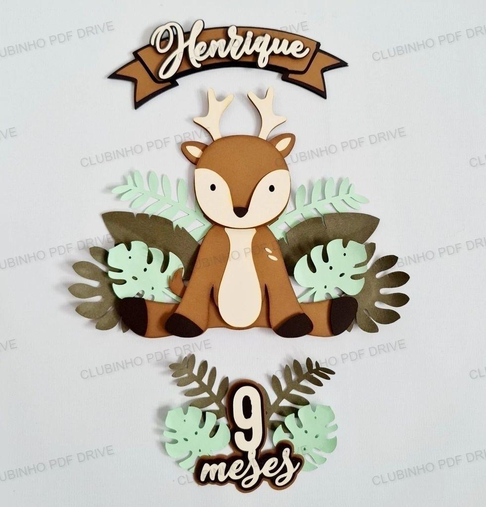 Arquivo de Corte Topo de Bolo -  Rena