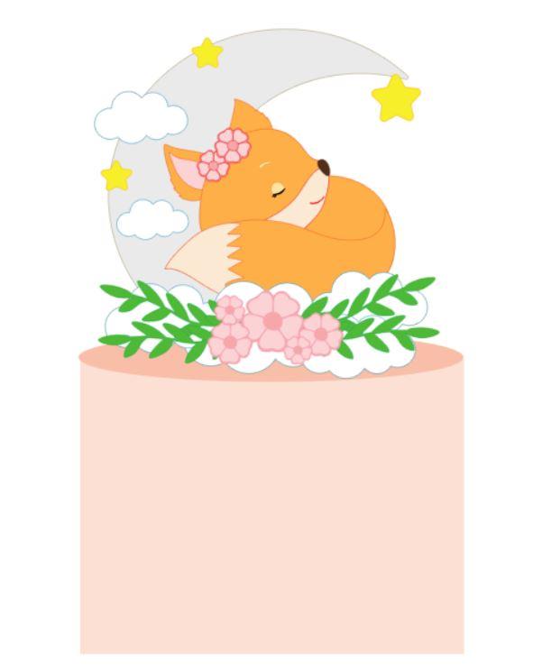 Arquivo de Corte Topo de Bolo - Raposinha