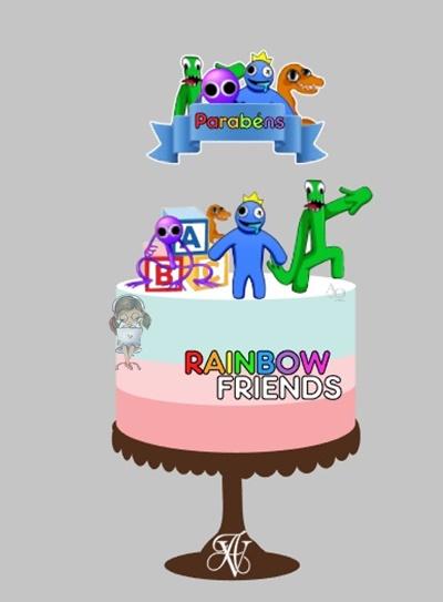 Arquivo de Corte Topo de Bolo - Rainbow Friends
