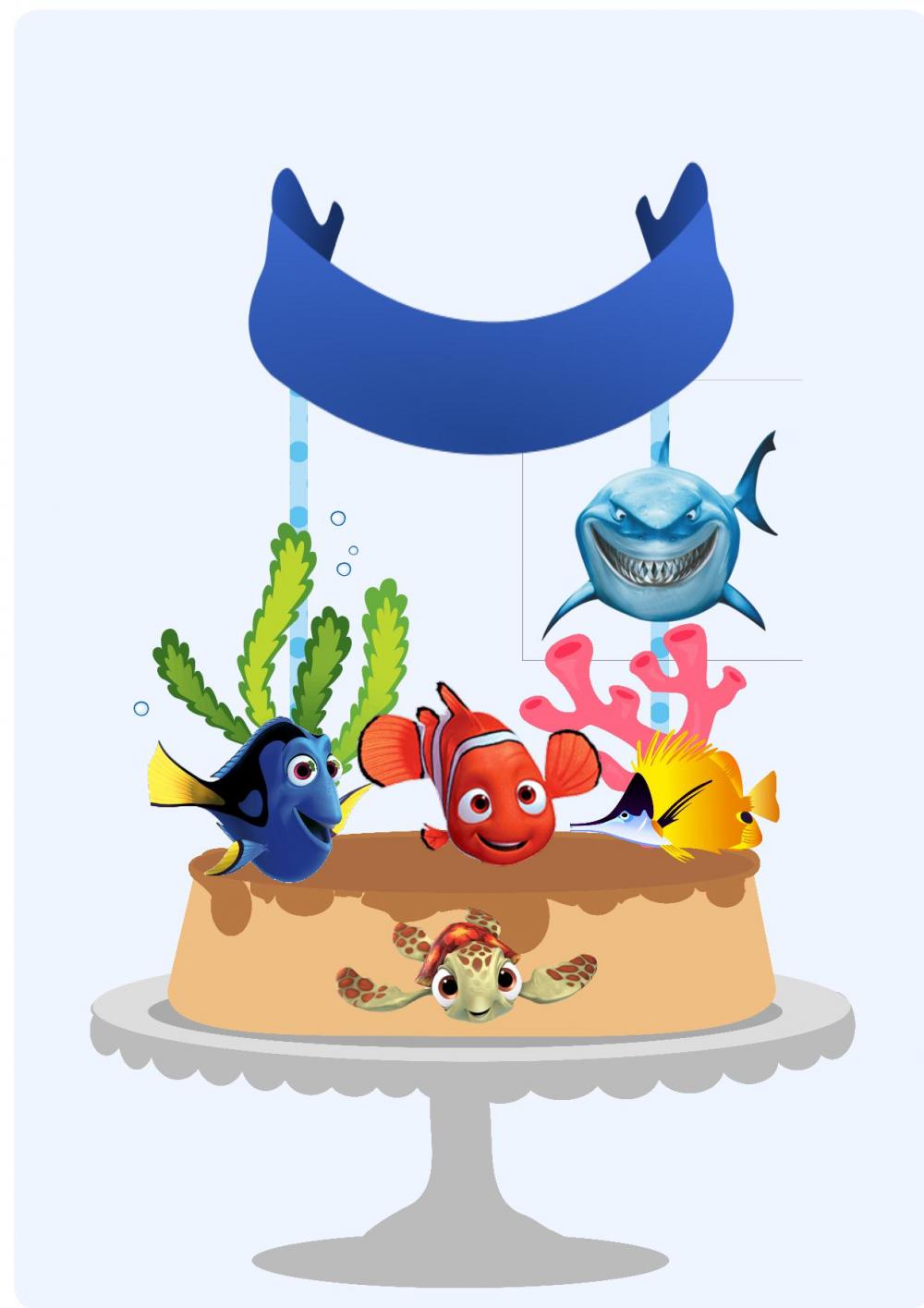 Arquivo de Corte Topo de Bolo - Procurando Nemo