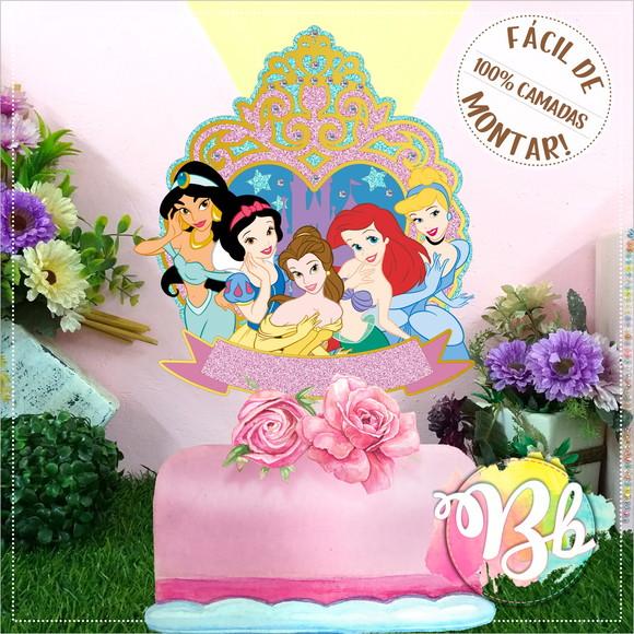 Arquivo de Corte Topo de Bolo -  Princesas Disney