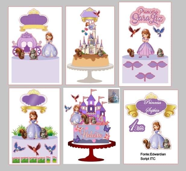 Arquivo de Corte Topo de Bolo - Princesa Sofia