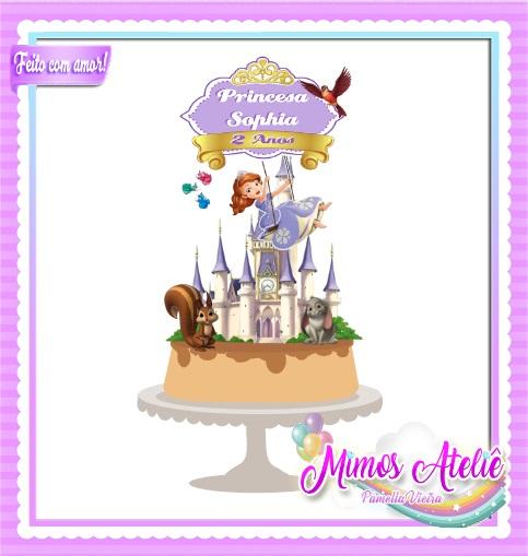Arquivo de Corte Topo de Bolo - Princesa Sofia