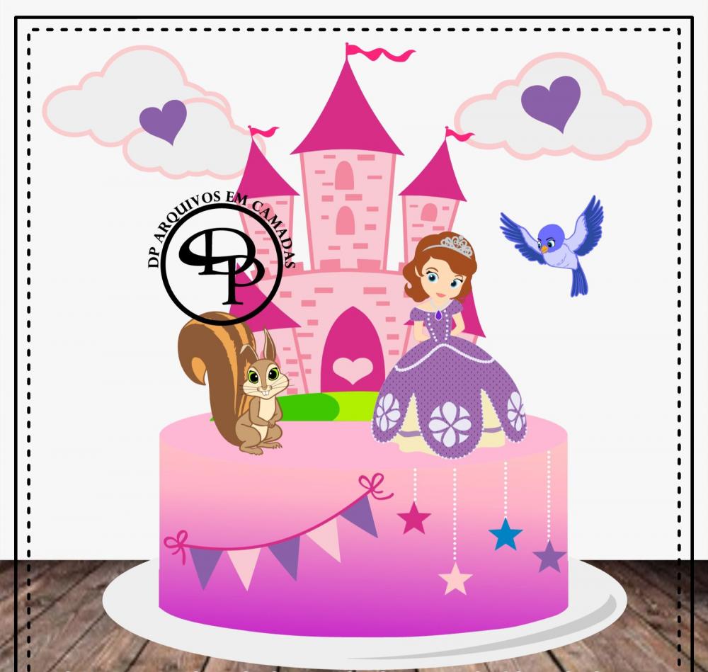 Arquivo de Corte Topo de Bolo - Princesa Sofia