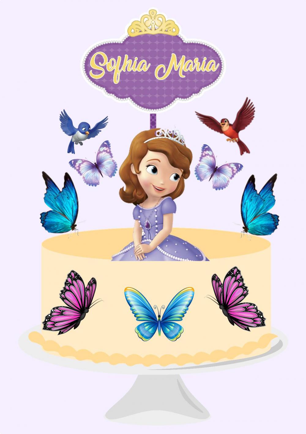 Arquivo de Corte Topo de Bolo - Princesa Sofia