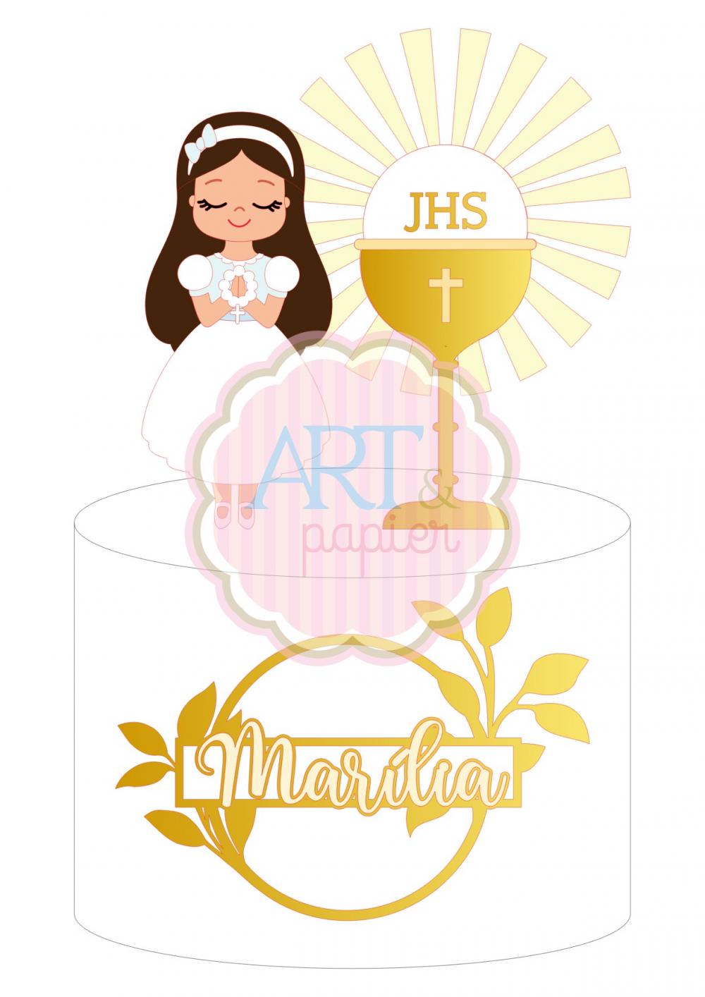 Arquivo de Corte Topo de Bolo -   Primeira Comunhão