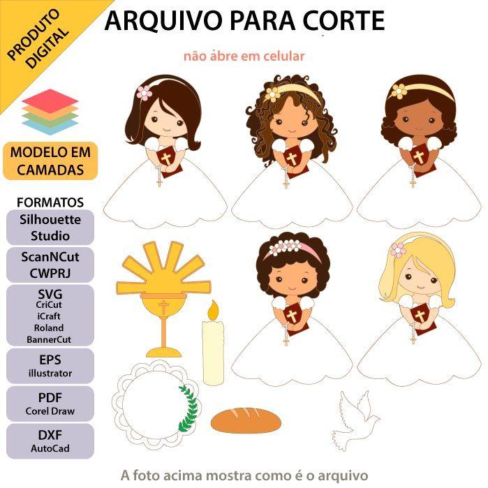 Arquivo de Corte Topo de Bolo -   Primeira Comunhão