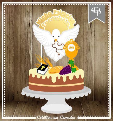 Arquivo de Corte Topo de Bolo -   Primeira Comunhão