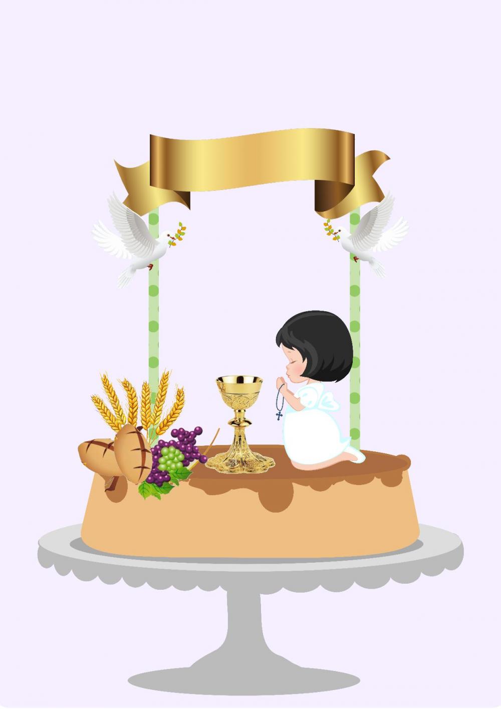 Arquivo de Corte Topo de Bolo -   Primeira Comunhão