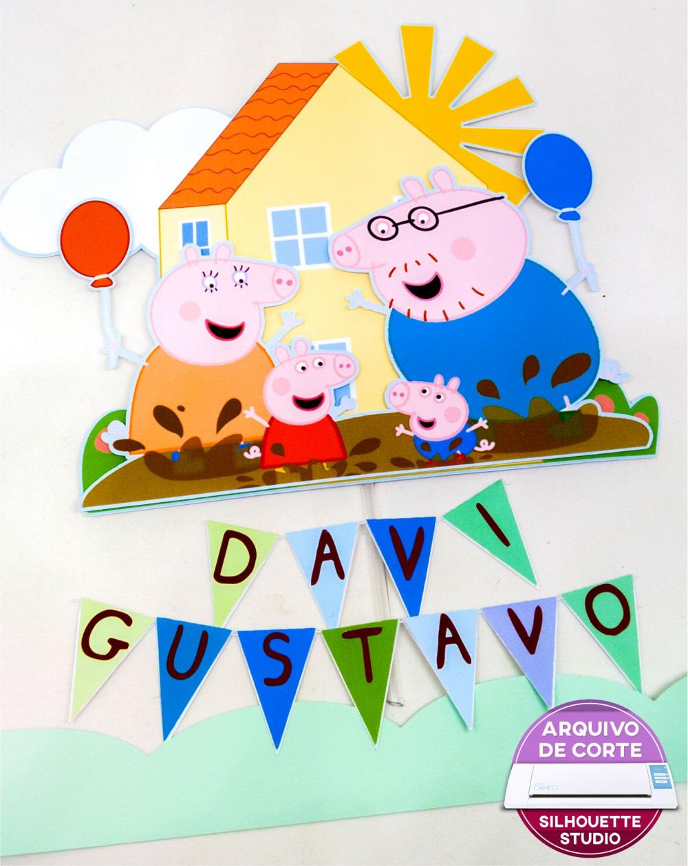 Arquivo de Corte Topo de Bolo -  Porquinha