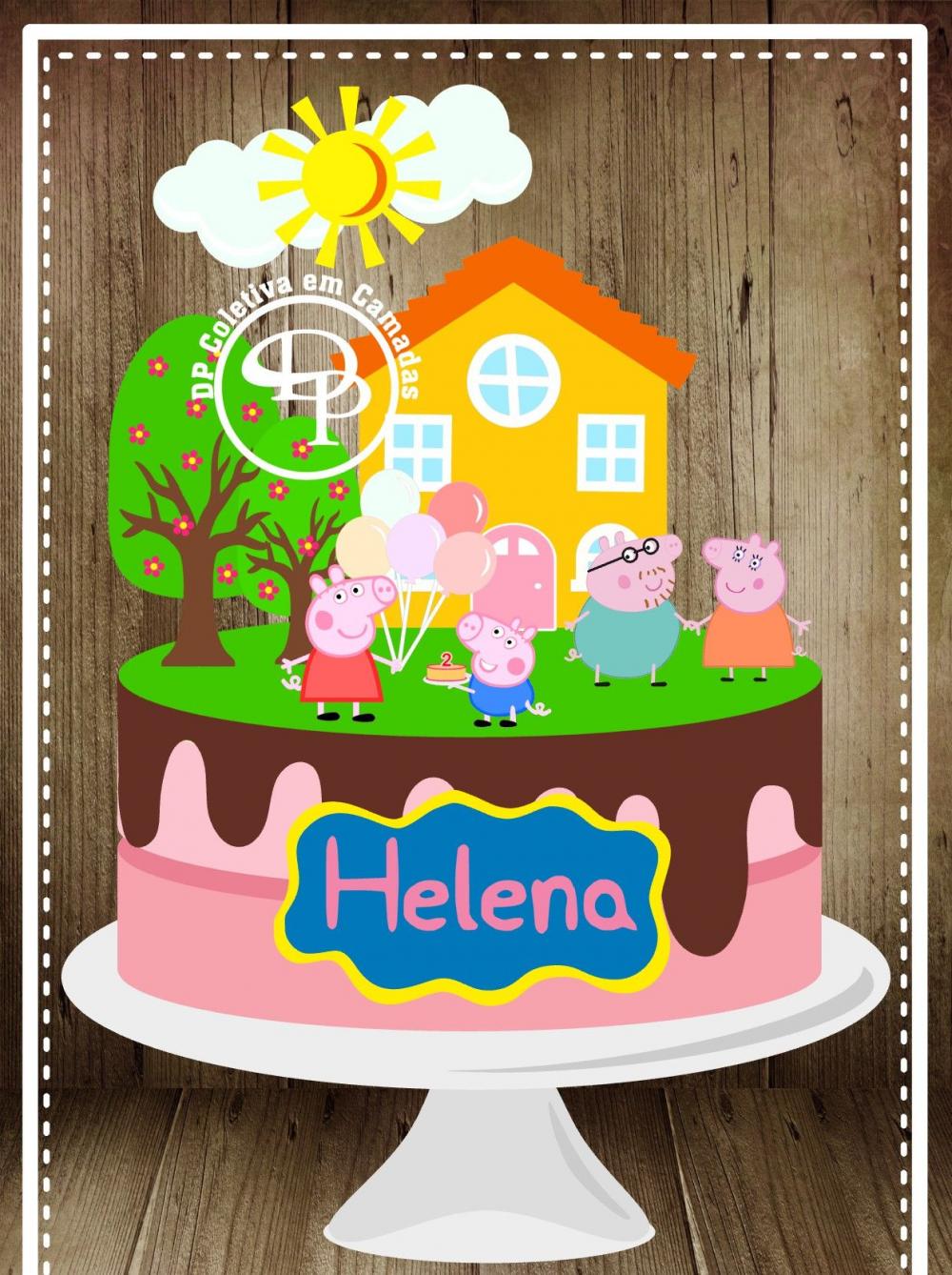 Arquivo de Corte Topo de Bolo -  Porquinha