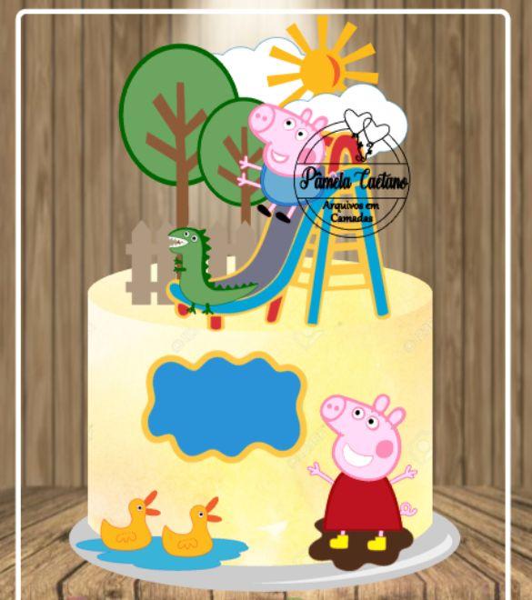 Arquivo de Corte Topo de Bolo -  Porquinha