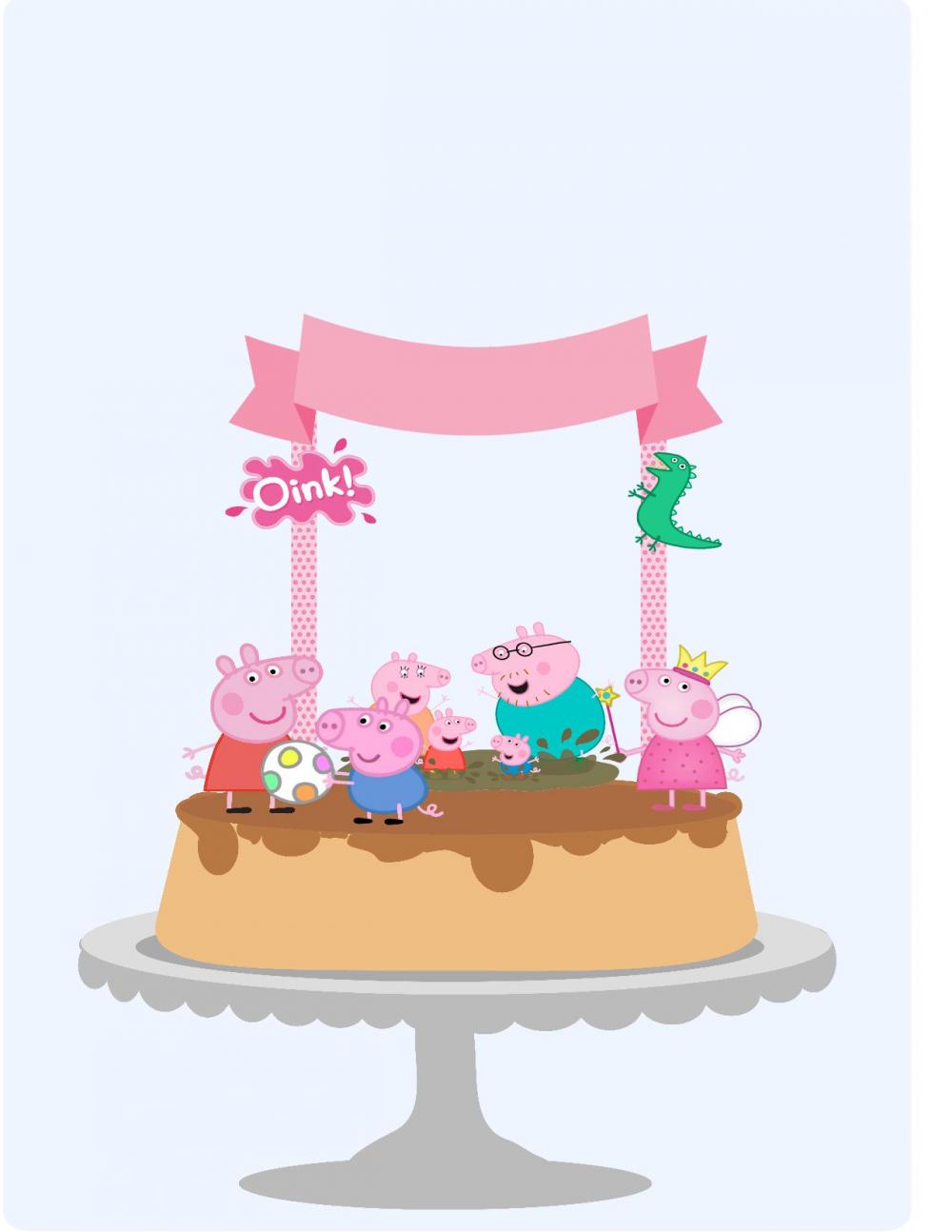 Arquivo de Corte Topo de Bolo -  Porquinha