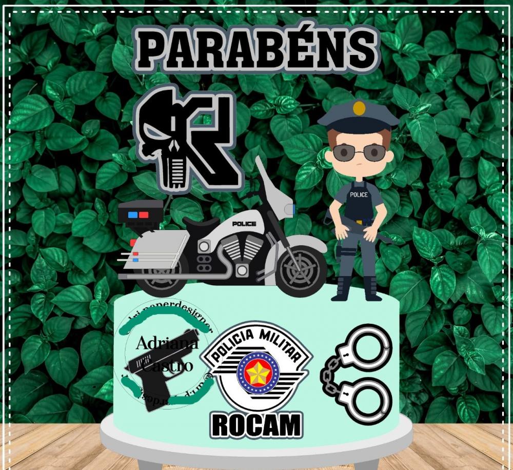Arquivo de Corte Topo de Bolo -  Policia