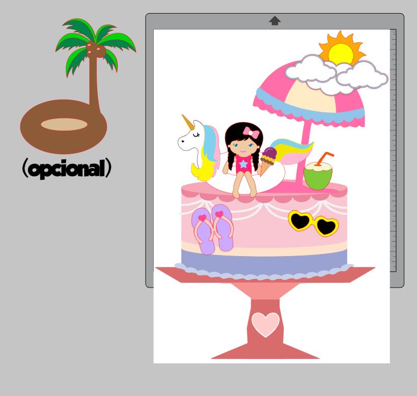 Arquivo de Corte Topo de Bolo -  Pool Party