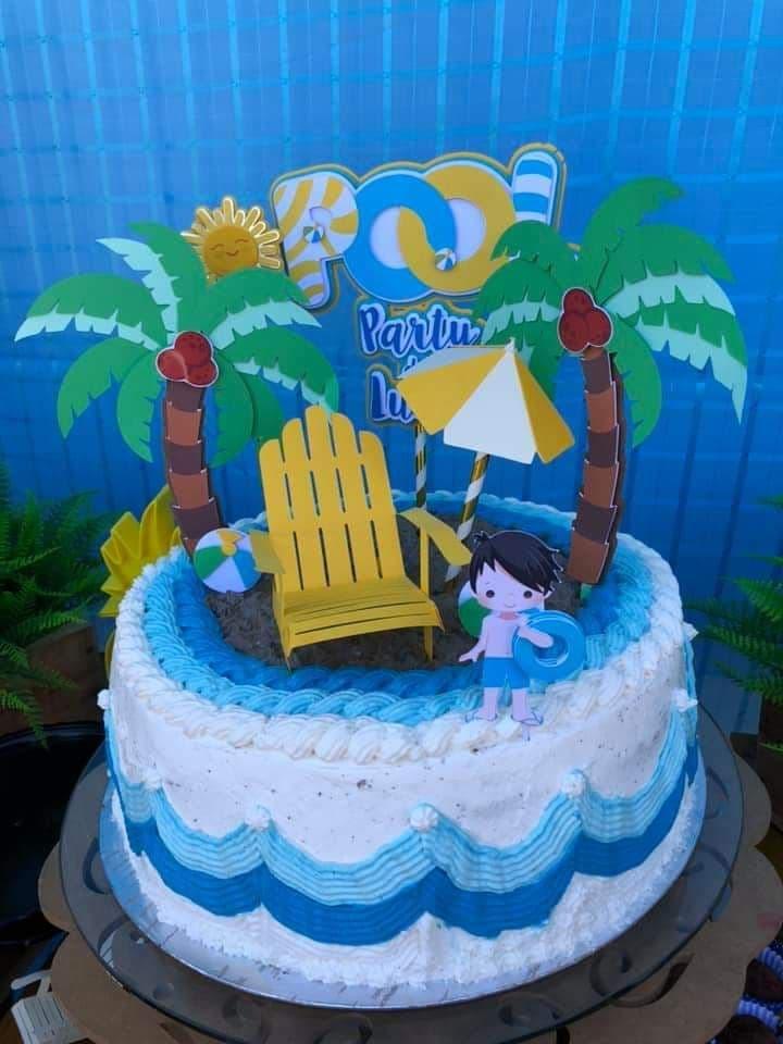 Arquivo de Corte Topo de Bolo -  Pool Party