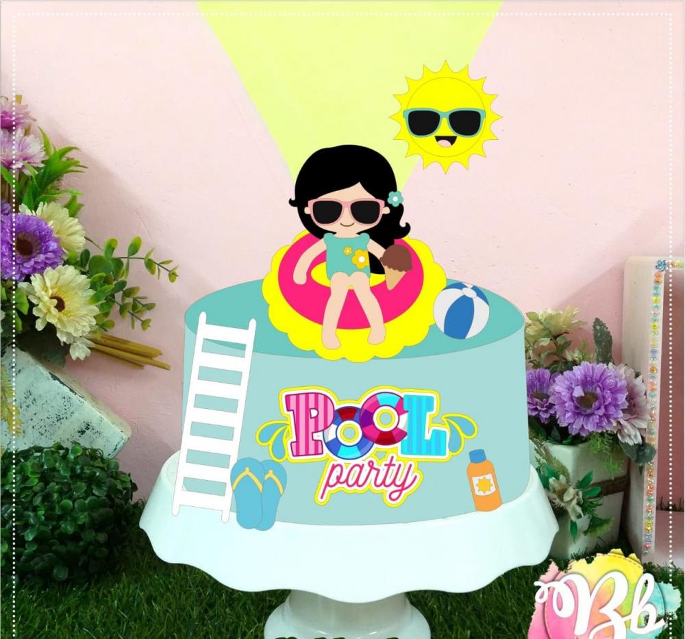 Arquivo de Corte Topo de Bolo -  Pool Party
