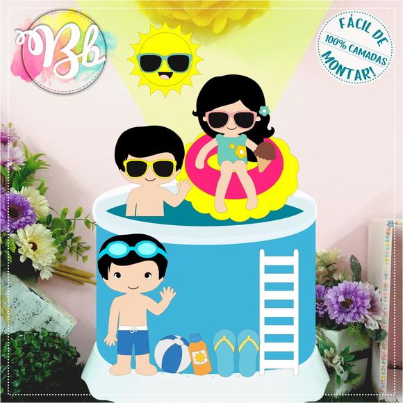 Arquivo de Corte Topo de Bolo -  Pool Party