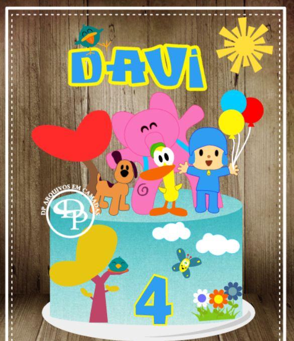 Arquivo de Corte Topo de Bolo - Pocoyo