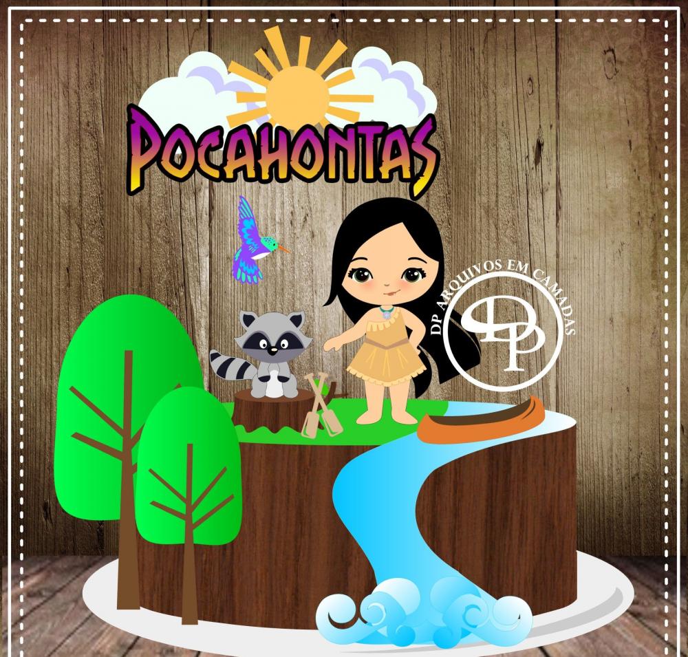 Arquivo de Corte Topo de Bolo - Pocahontas