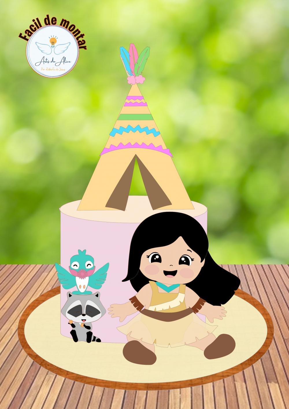 Arquivo de Corte Topo de Bolo - Pocahontas