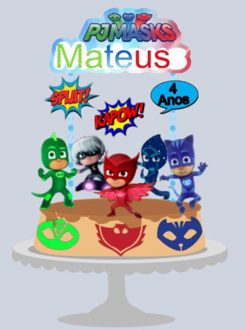 Arquivo de Corte Topo de Bolo  - Pj Mask