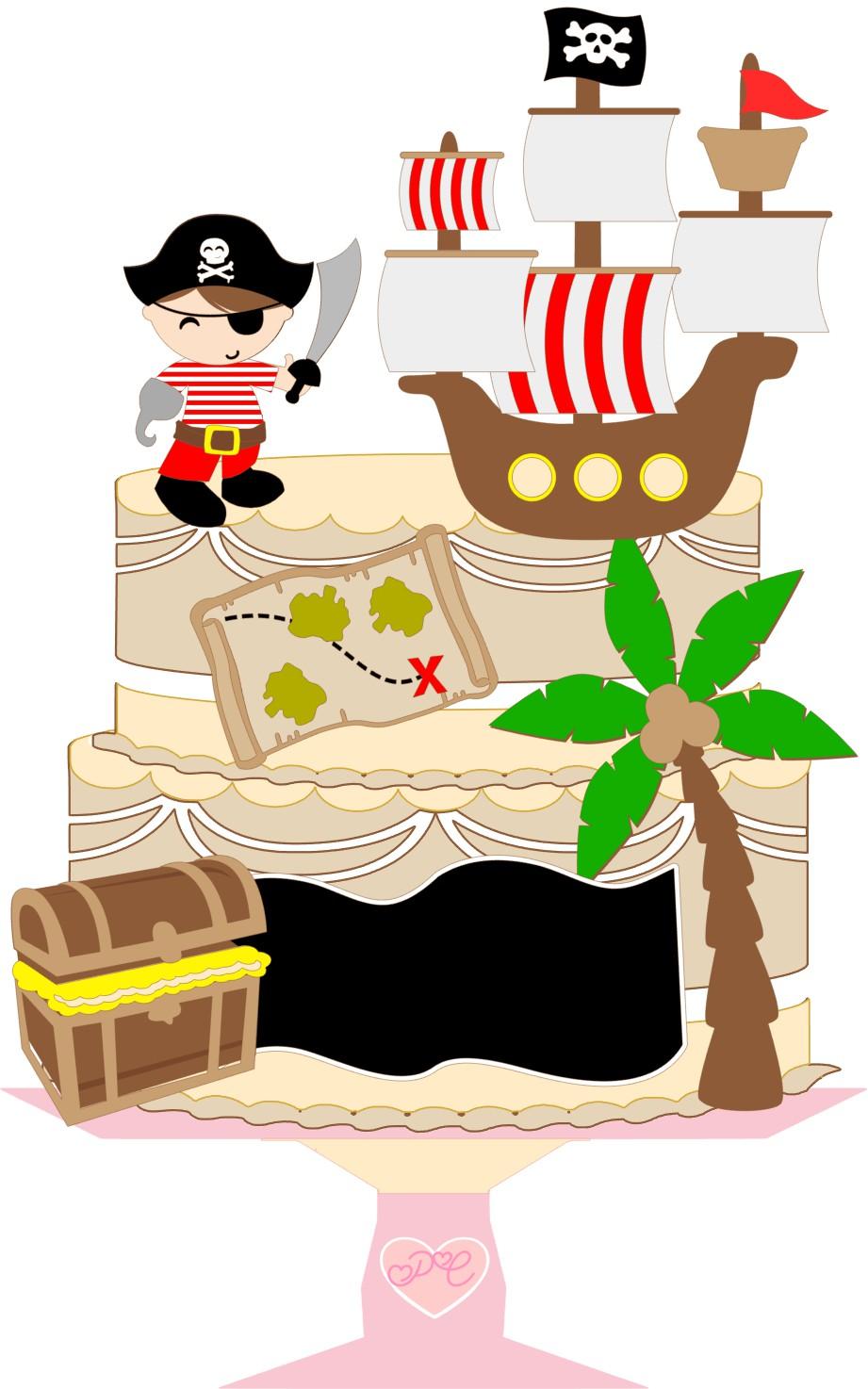 Arquivo de Corte Topo de Bolo  - Piratas