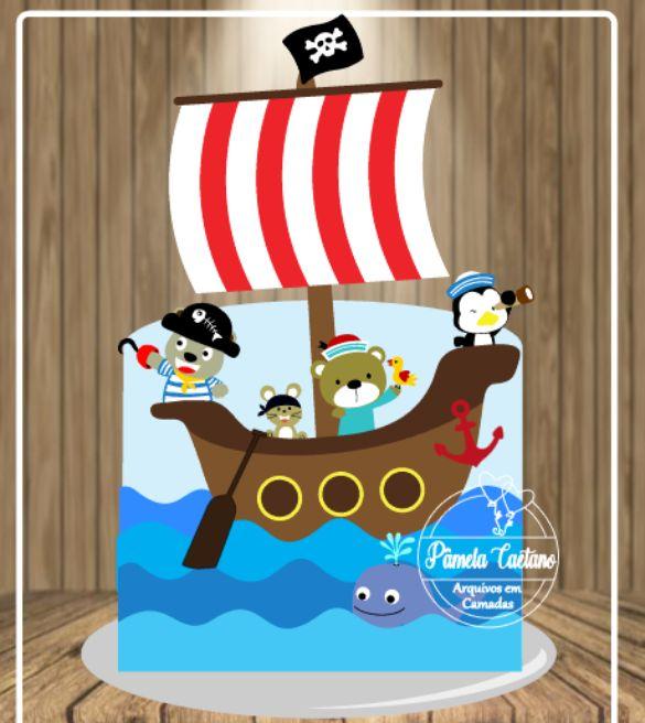 Arquivo de Corte Topo de Bolo  - Piratas