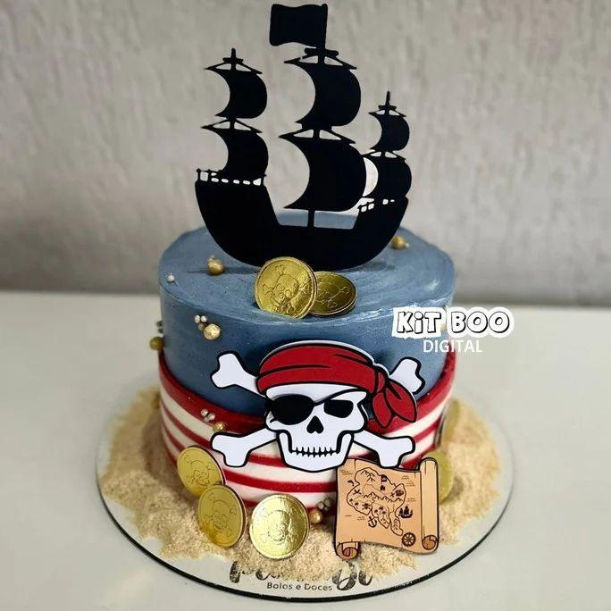 Arquivo de Corte Topo de Bolo  - Piratas