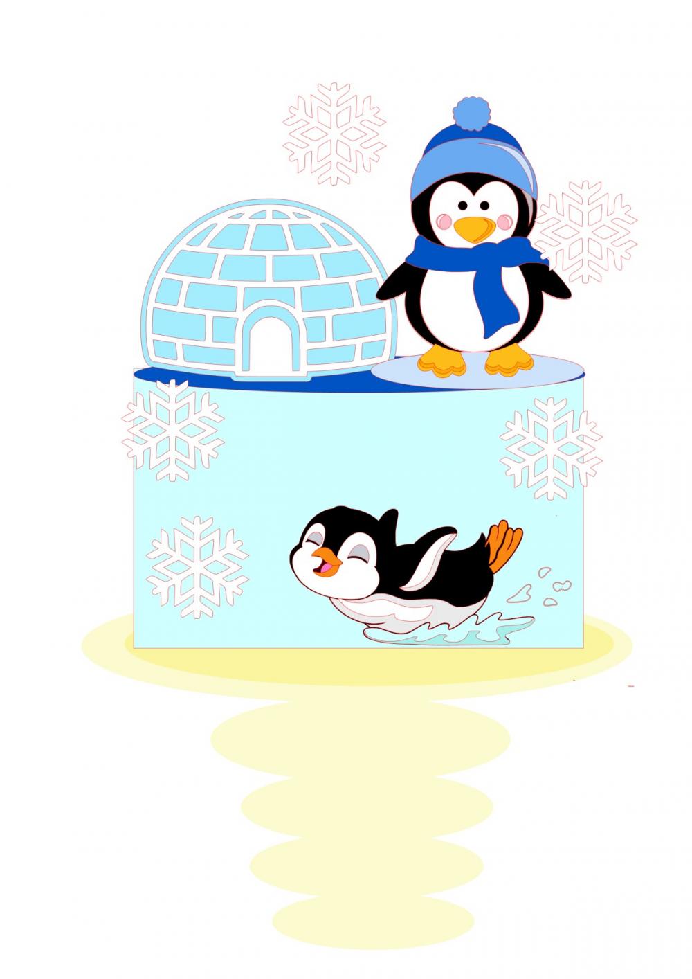 Arquivo de Corte Topo de Bolo  - Pinguim