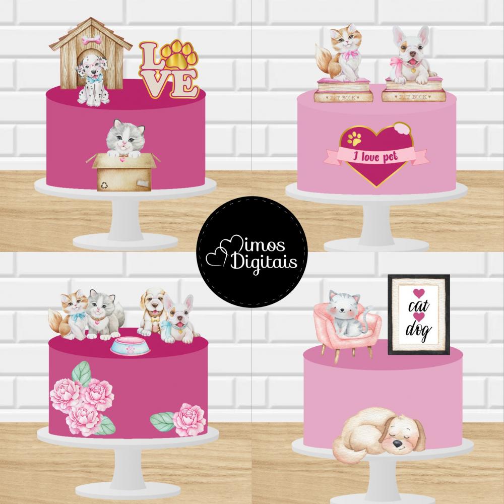 Arquivo de Corte Topo de Bolo  - Pets