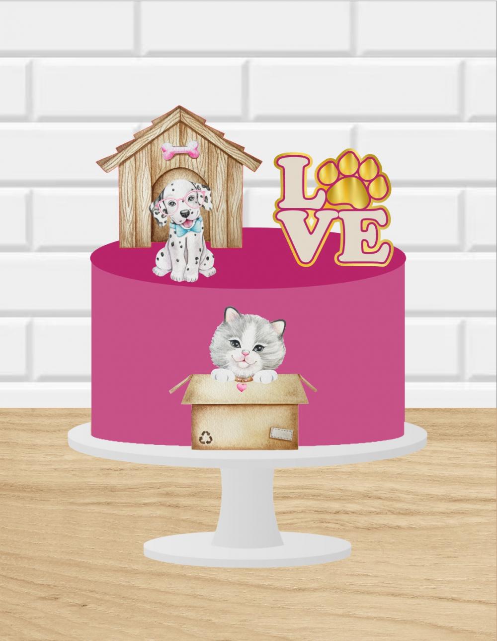 Arquivo de Corte Topo de Bolo  - Pets