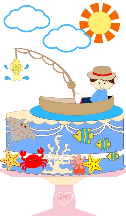 Arquivo de Corte Topo de Bolo  - Pescaria