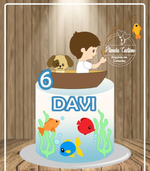 Arquivo de Corte Topo de Bolo  - Pescaria