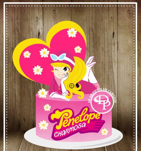 Arquivo de Corte Topo de Bolo  -  Penélope Charmosa