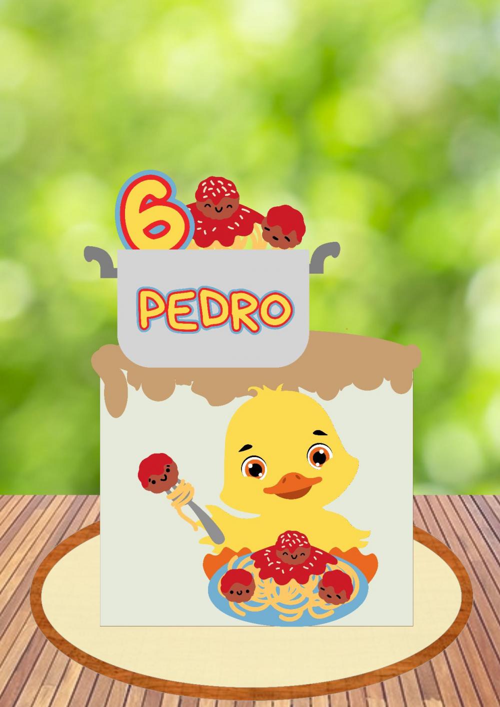 Arquivo de Corte Topo de Bolo  - Patinho