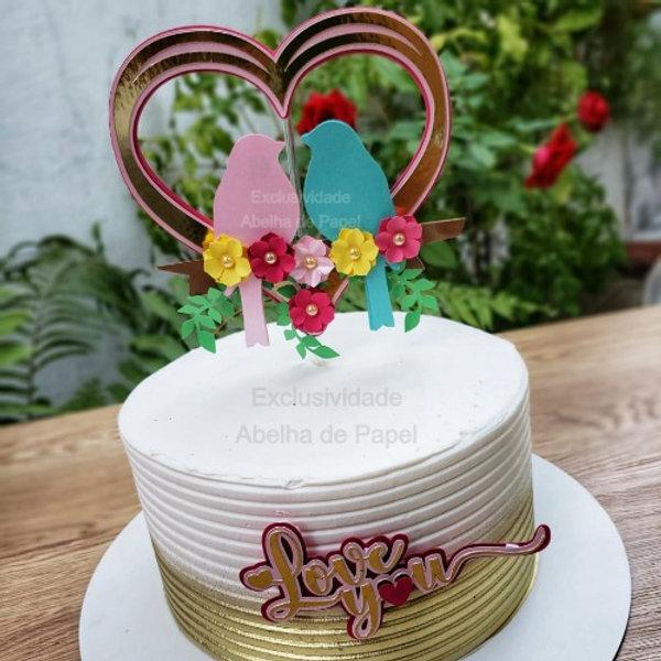 Arquivo de Corte Topo de Bolo  - Passarinhos Aves