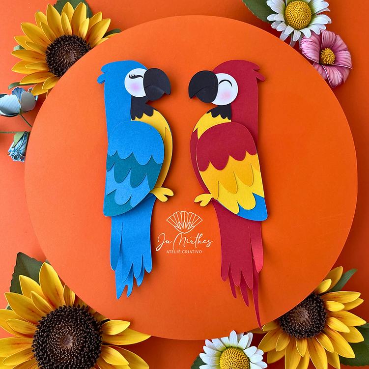 Arquivo de Corte Topo de Bolo  - Passarinhos Aves