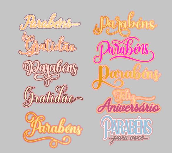 Arquivo de Corte Topo de Bolo  - Parabéns