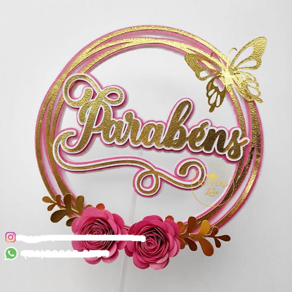 Arquivo de Corte Topo de Bolo  - Parabéns