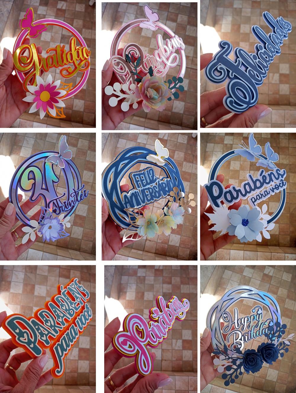 Arquivo de Corte Topo de Bolo  - Parabéns