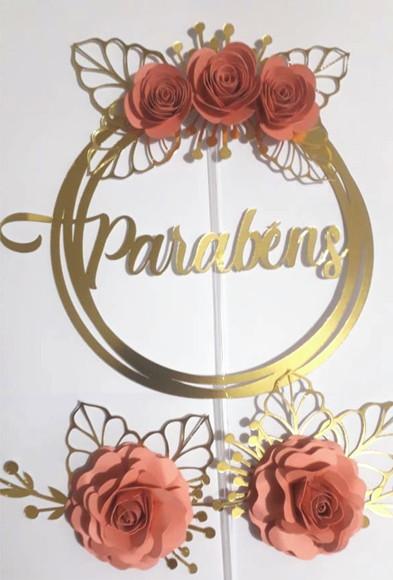 Arquivo de Corte Topo de Bolo  - Parabéns