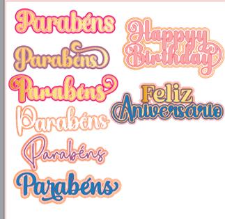 Arquivo de Corte Topo de Bolo  - Parabéns