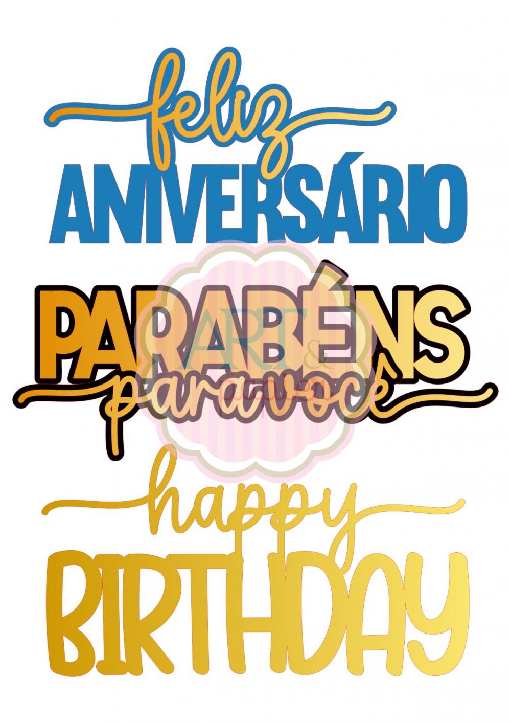 Arquivo de Corte Topo de Bolo  - Parabéns