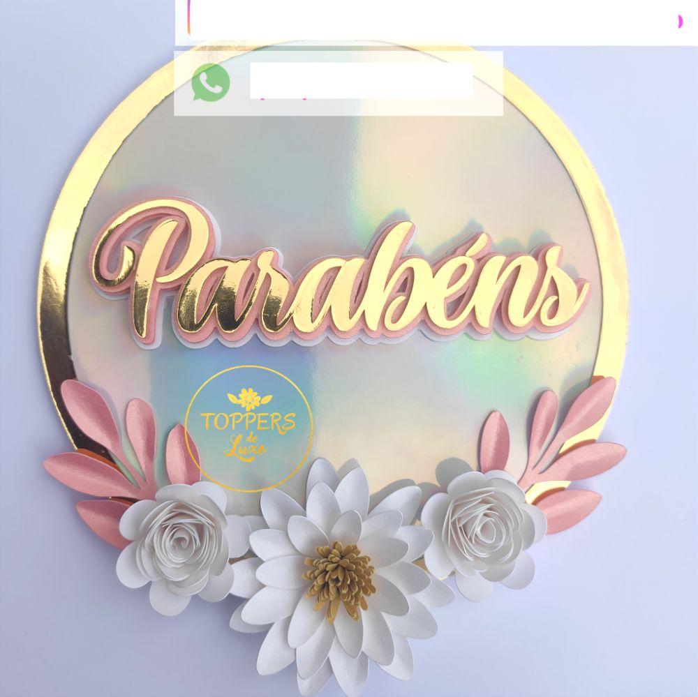 Arquivo de Corte Topo de Bolo  - Parabéns