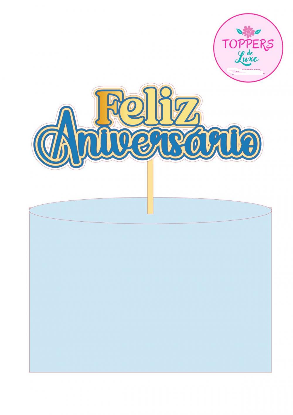 Arquivo de Corte Topo de Bolo  - Parabéns