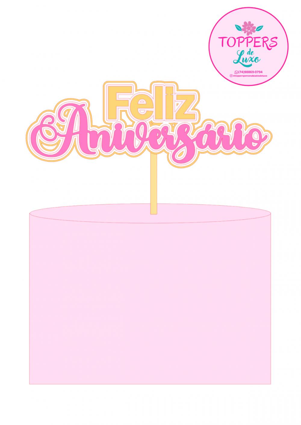 Arquivo de Corte Topo de Bolo  - Parabéns